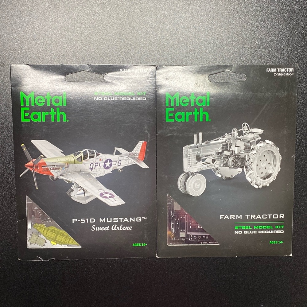 Metal Earth Tractor and Plane